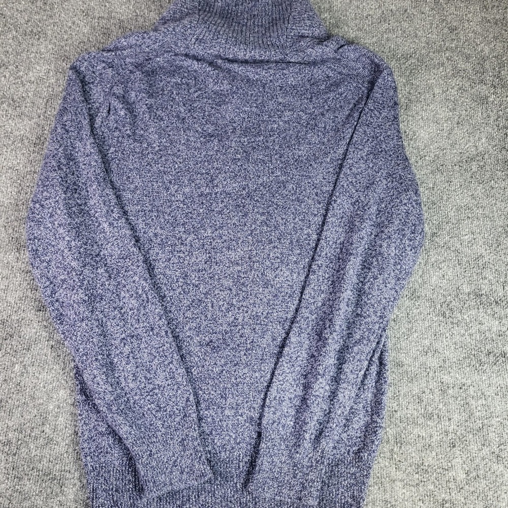 J. Crew Mens XL Blue Marled Shawl Collar Button Pullover Sweater Lambs Wool Mix - Picture 7 of 7